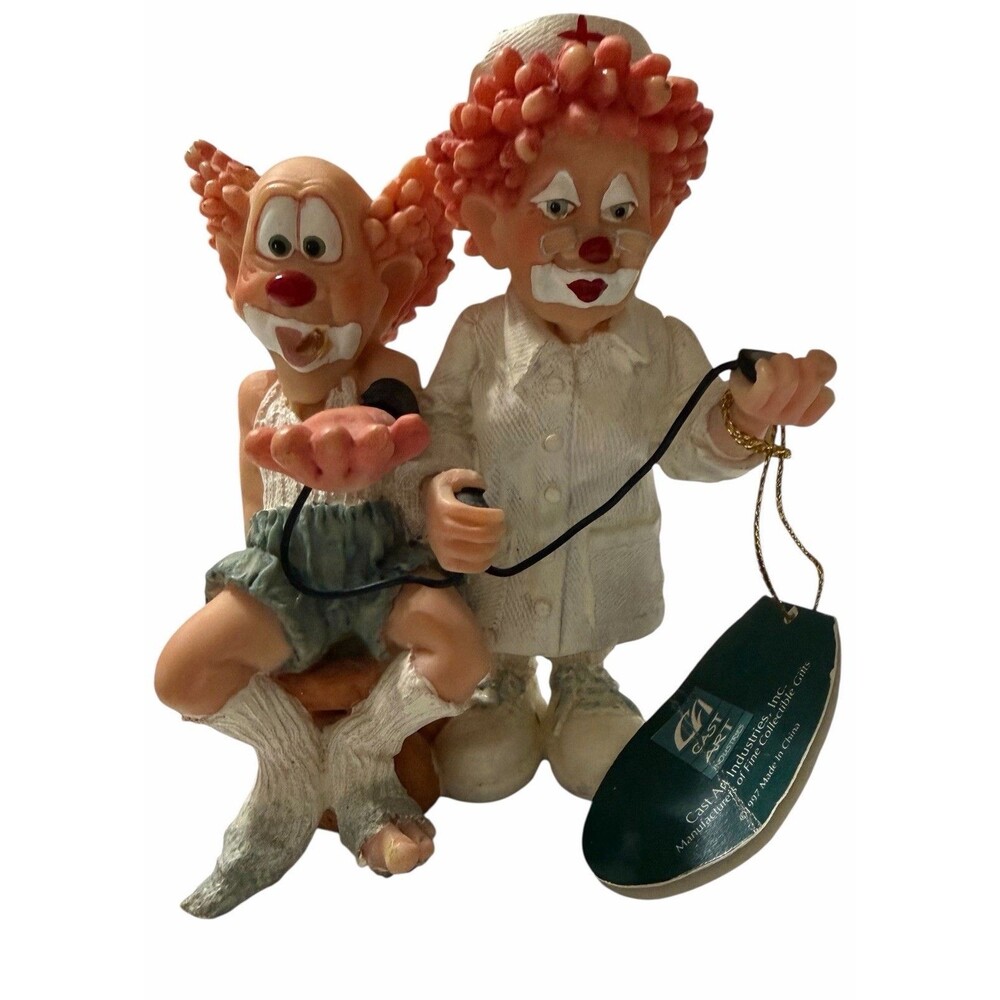 Vintage Clown Doctor Figurine Cast Art Industries Funny Resin Collectible